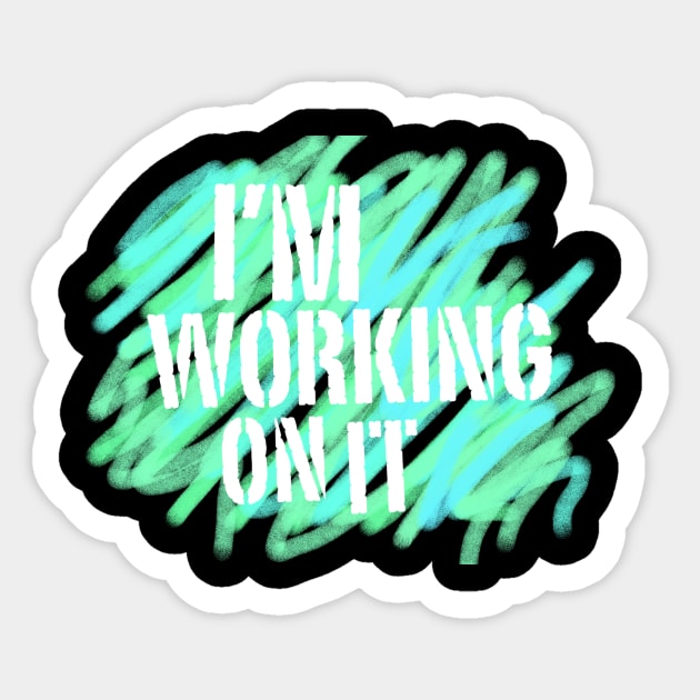 Retro Scribble IWOI Sticker by Matthew P Brown